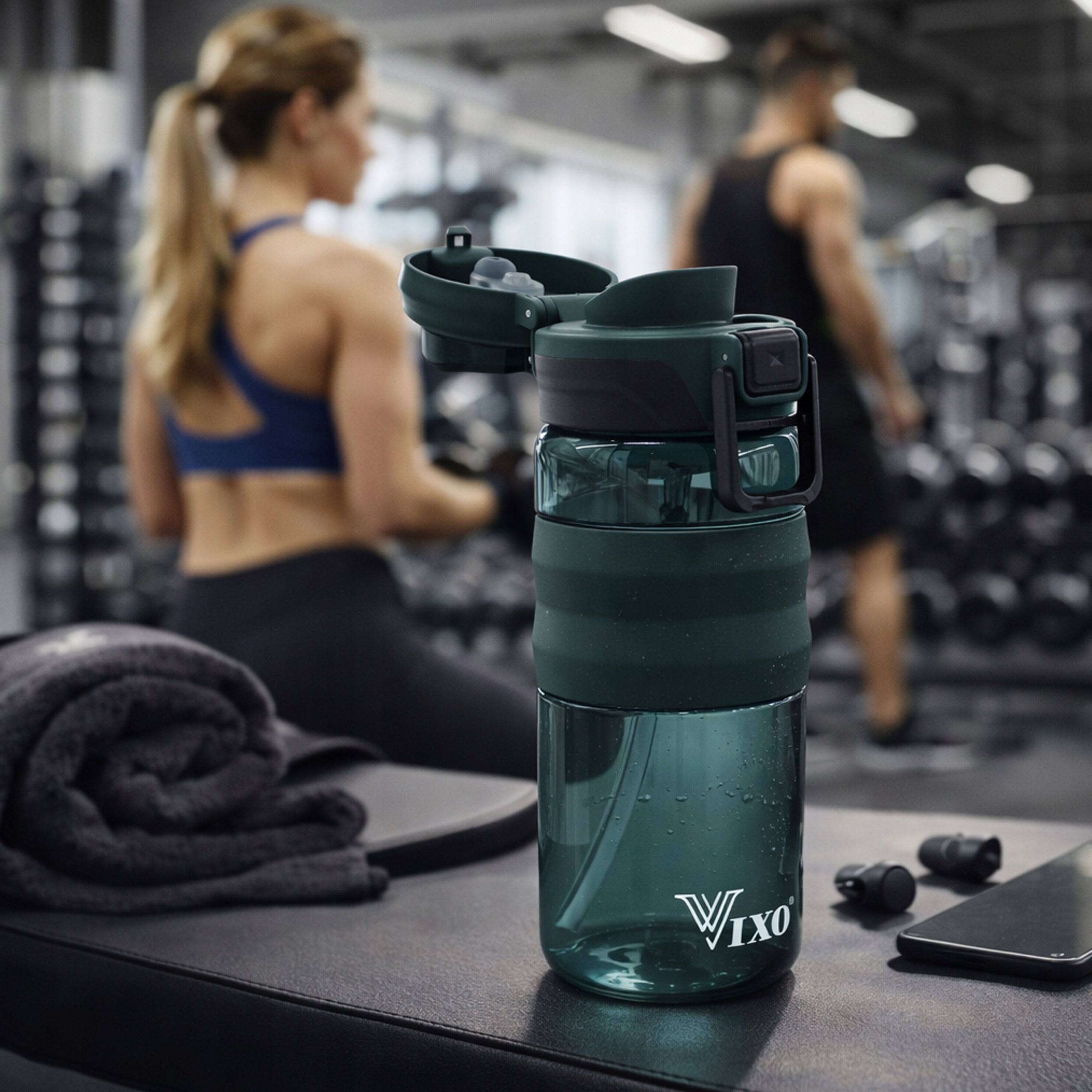 Bottle VIXO 550ml Tritan BPA Free 2in1 Mouthpiece + Straw Strainer Lanyard Bottle Packaging status original