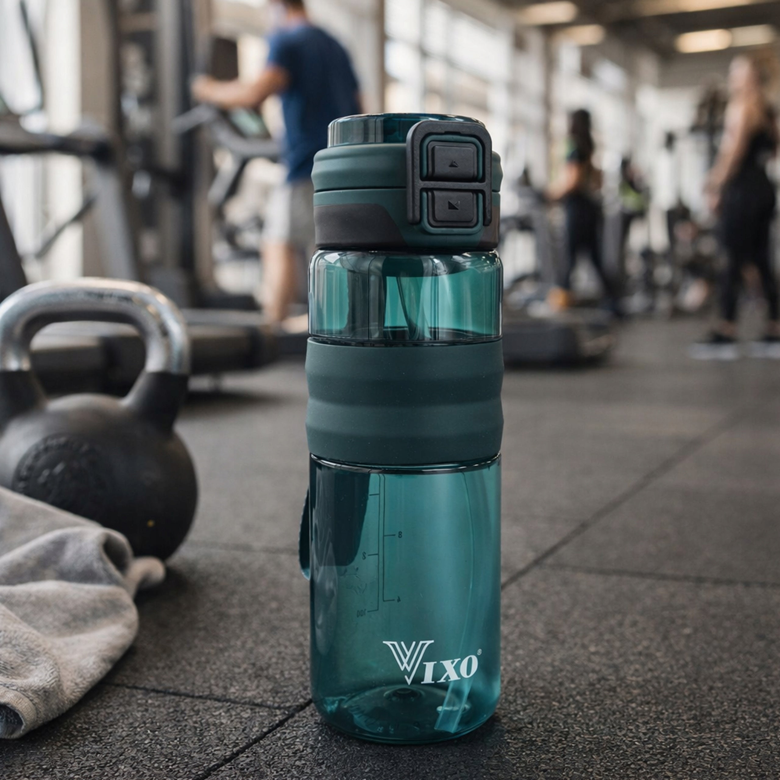 Bottle VIXO 750ml Tritan BPA Free 2in1 Mouthpiece + Straw Strainer Lanyard Bottle Model Bidon sportowy na siłownię do szkoły dla dzieci