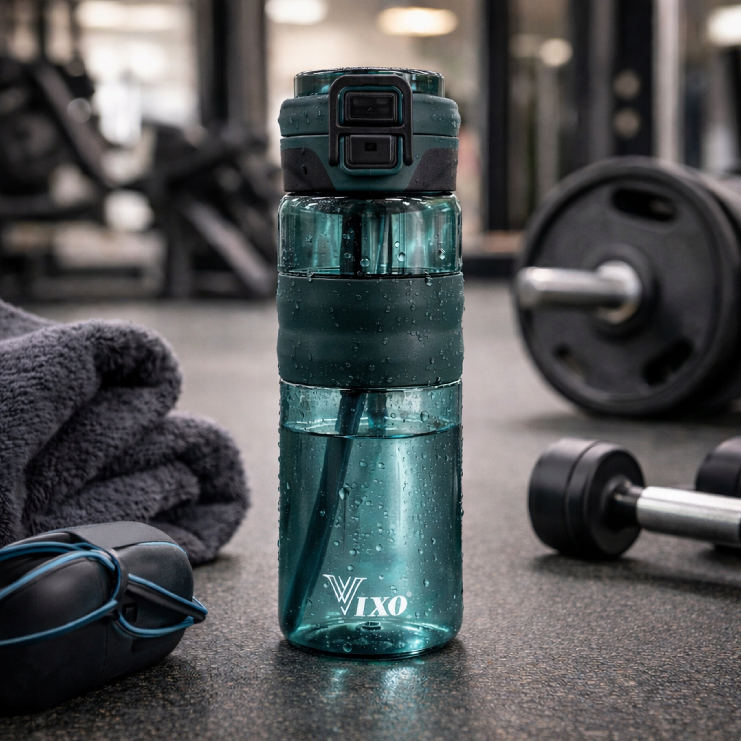 Bottle VIXO 750ml Tritan BPA Free 2in1 Mouthpiece + Straw Strainer Lanyard Bottle Packaging status original