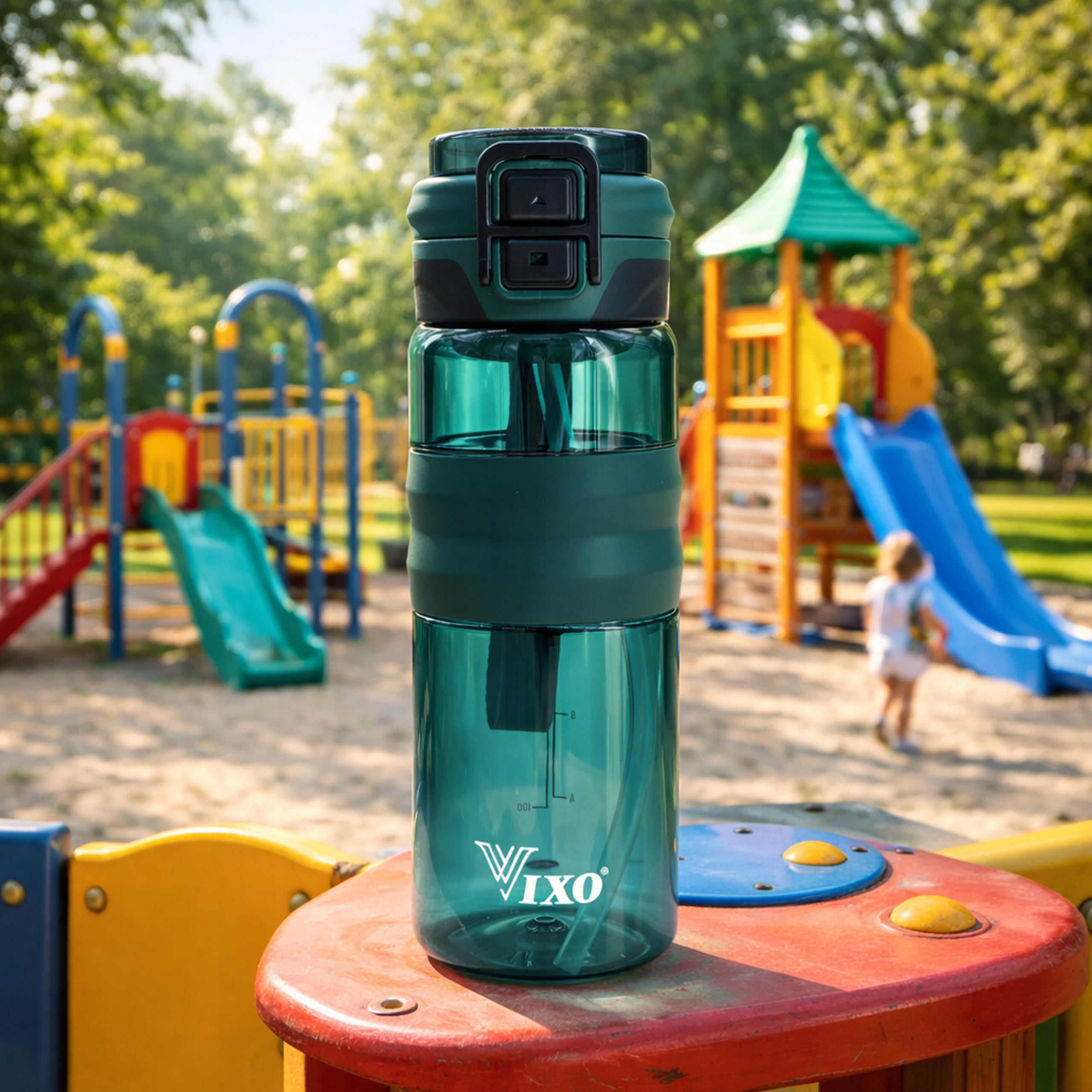 Bottle VIXO 750ml Tritan BPA Free 2in1 Mouthpiece + Straw Strainer Lanyard Bottle Volume 750 ml