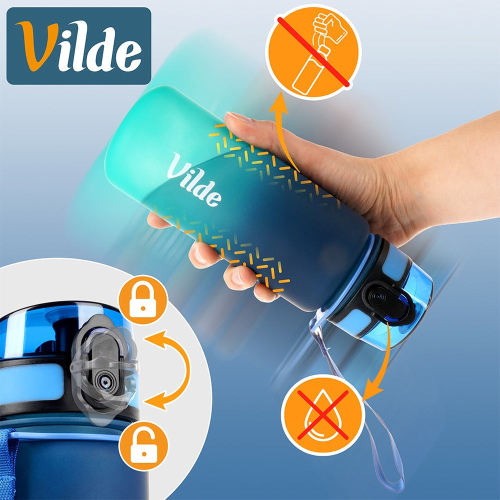Bottle WATER BOTTLE sealed drinks with graduation sports travel 500 ml Height 20 cm