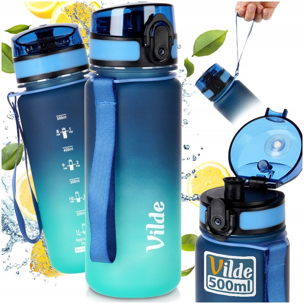 Bottle WATER BOTTLE sealed drinks with graduation sports travel 500 ml