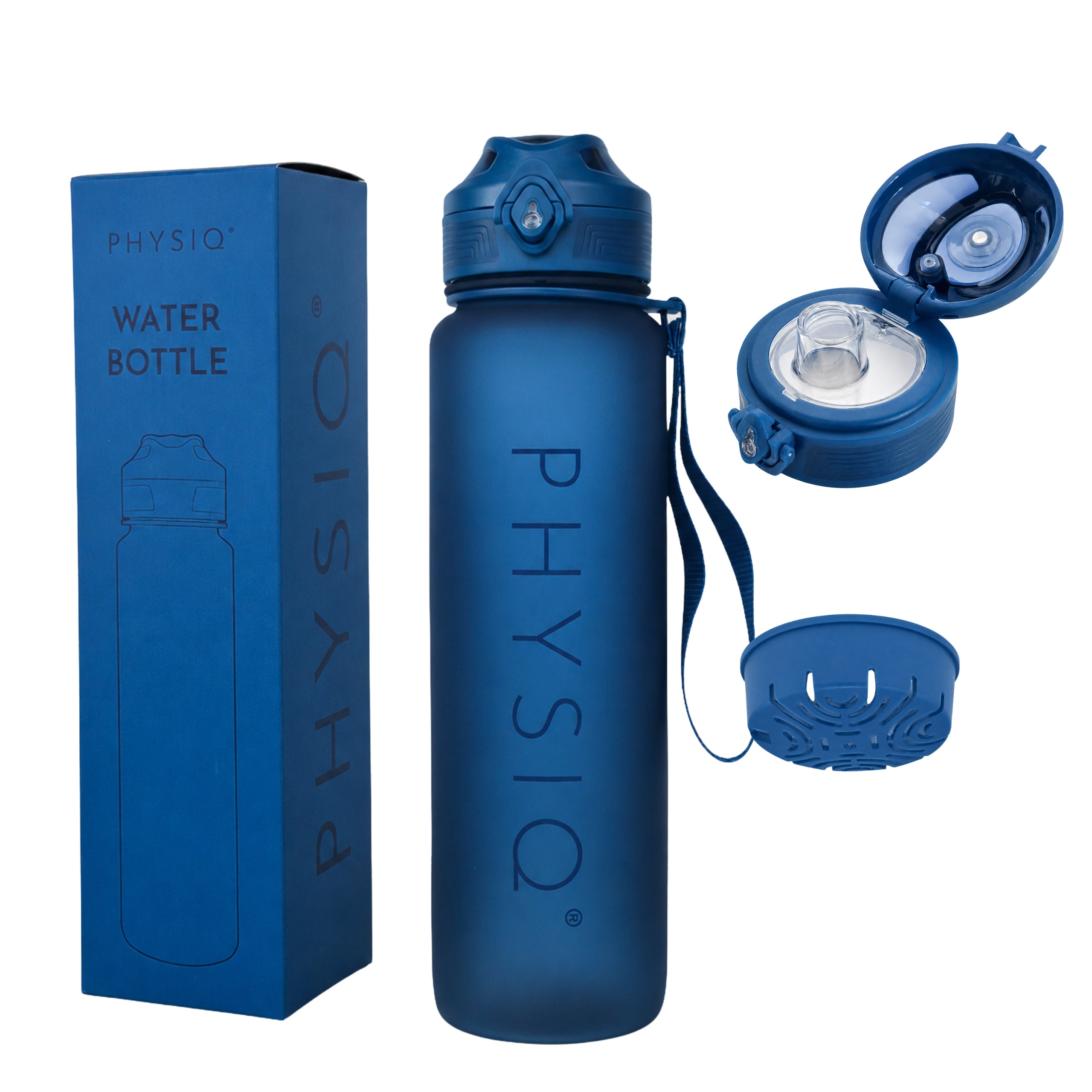 Bottle Water Bottle Tritan Airtight Measure Sport 1000ml BPA Free POMEGRANATE