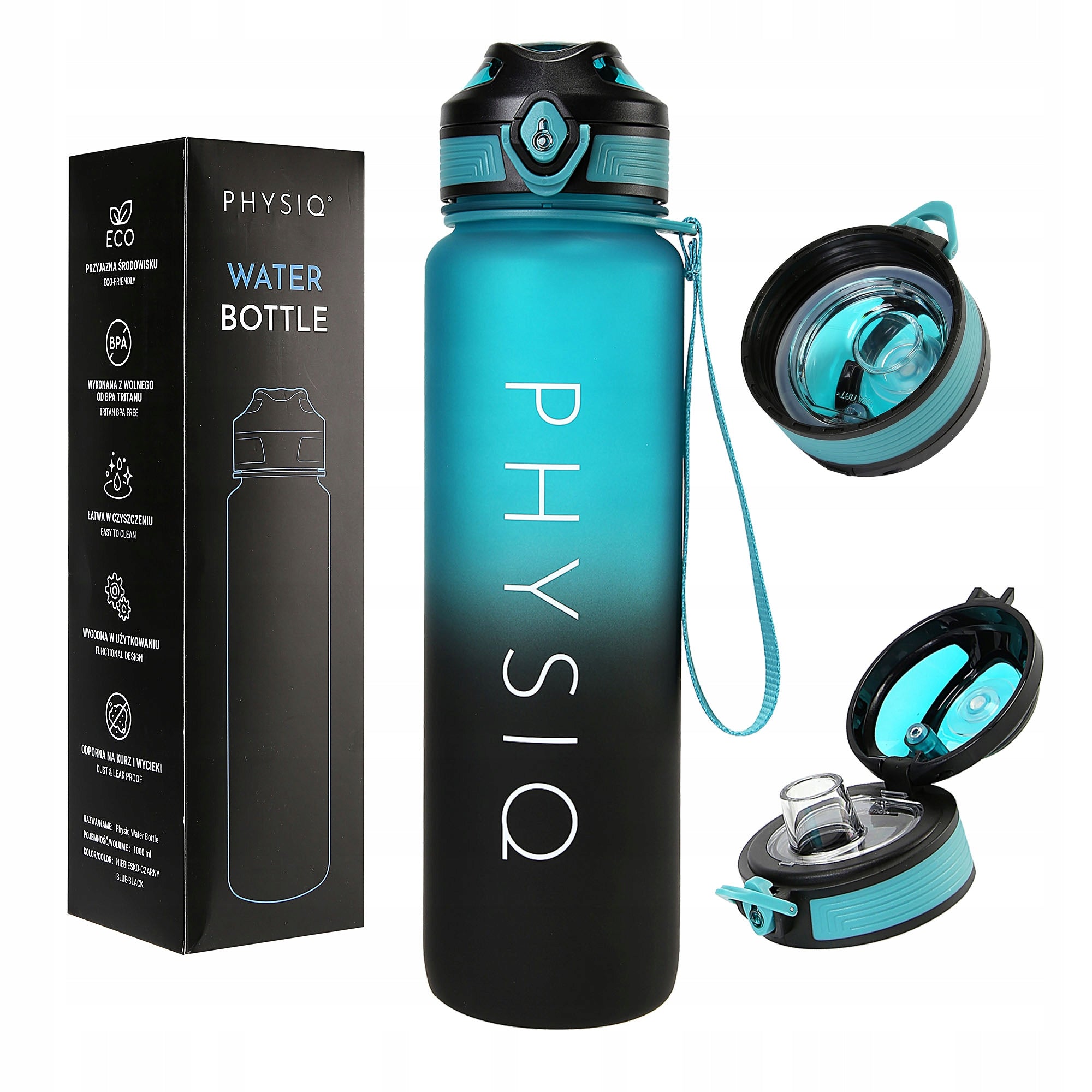 Bottle Water Bottle Tritan Airtight With Sports Measure 1000ml BPA Free