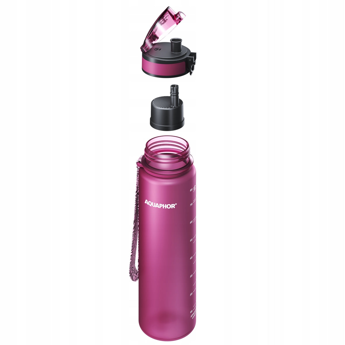 Bottle Water Filter Bottle AQUAPHOR CITY 800 ml Burgundy Packaging status original