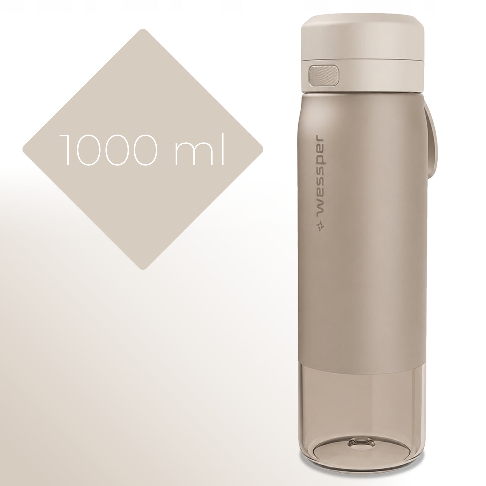 Bottle With Filter Set Wessper B2 Tritan 1000ml Beige Actitex Disc Manufacturer code WES273-1000-BG