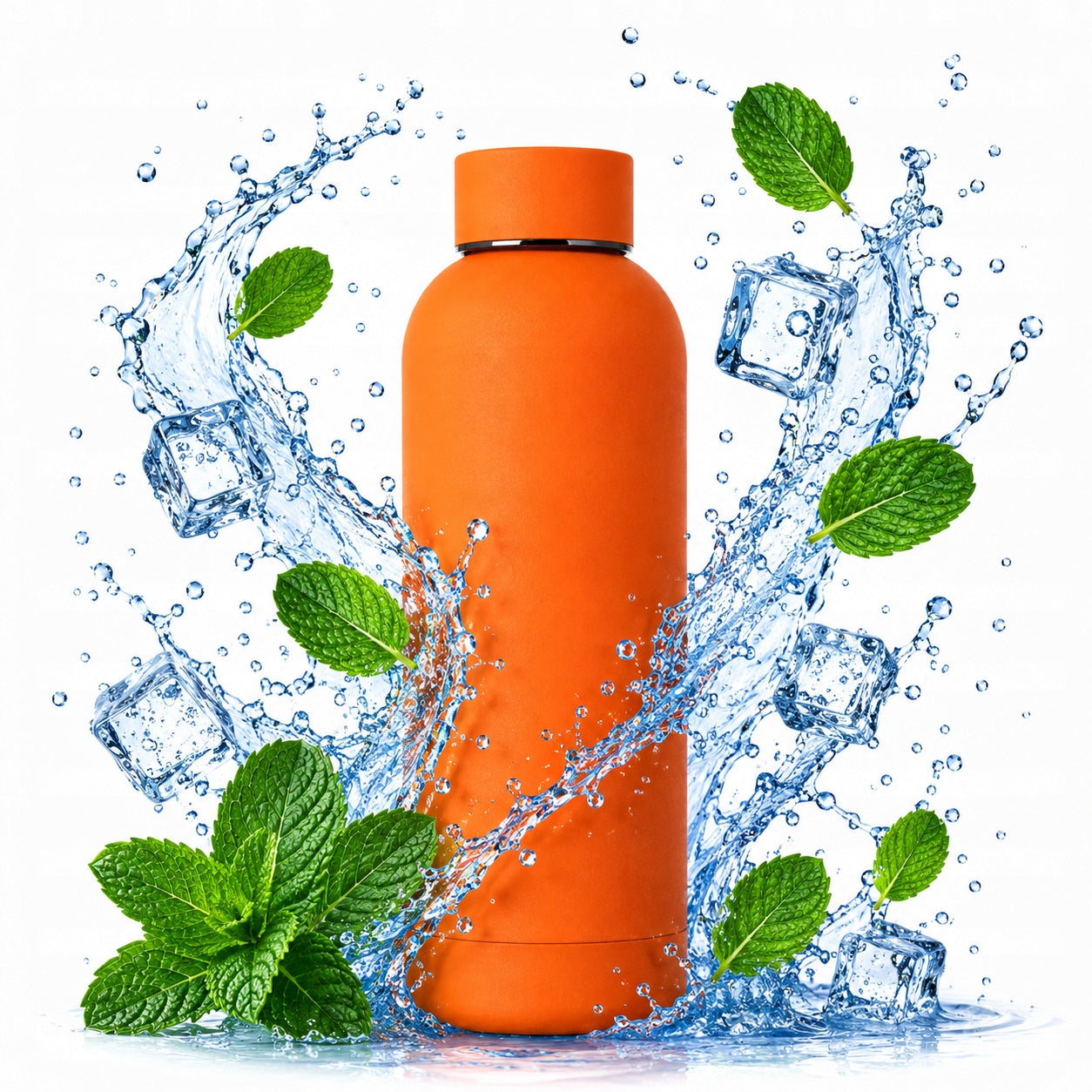 Bottle thermos steel 500ml for summer for cold drinks orange