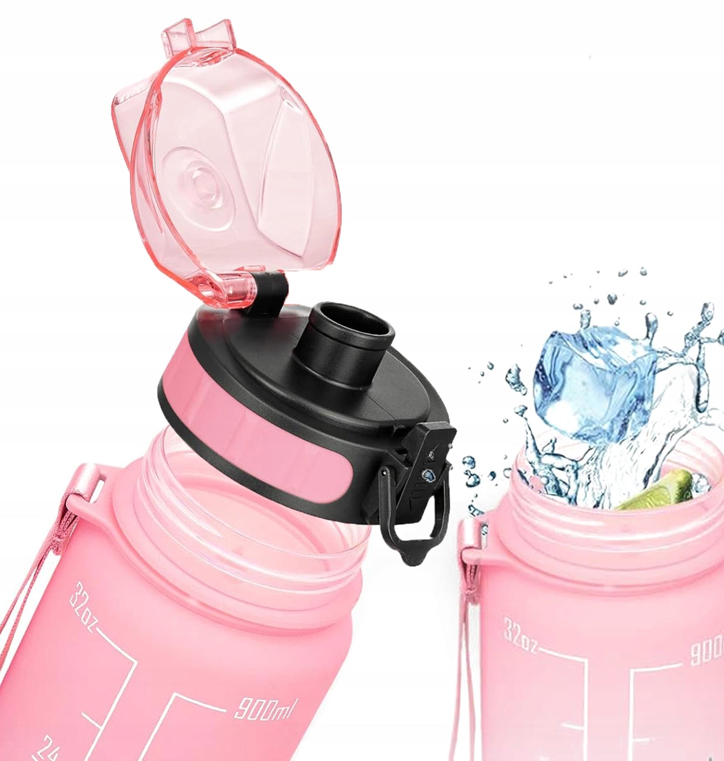 Bottle with mouthpiece for motivational water Ombre 1l Pink-blue EAN (GTIN) 5903678580216