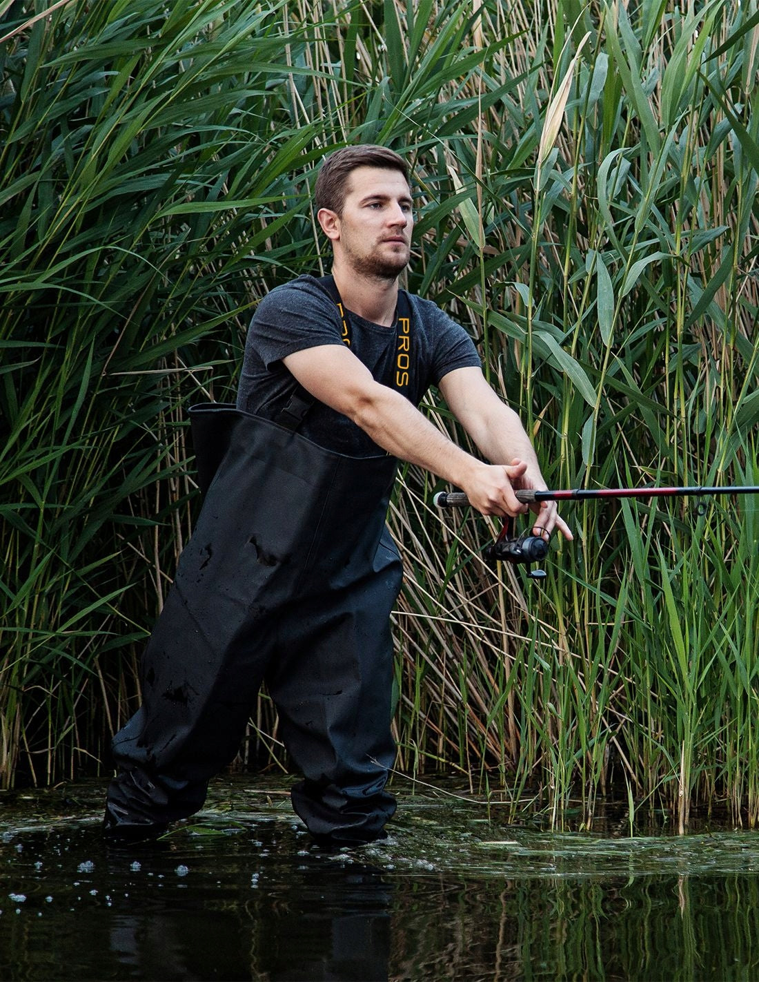 Bottoms Fishing Waterers Pants Waterproof Harness PROS POLISH Strong Manufacturer code SB01 Czarne