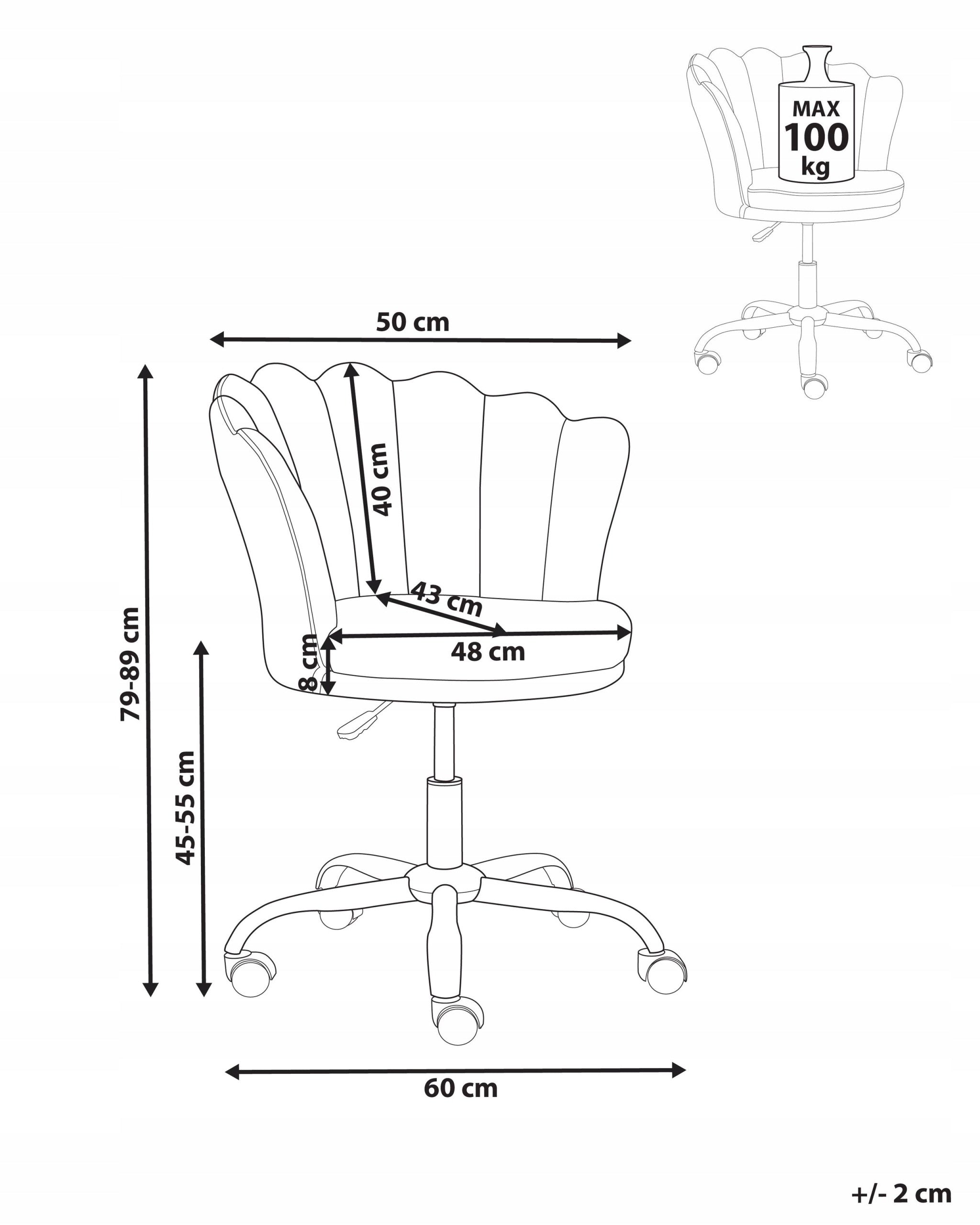 Boucle office chair on wheels adjustable height light beige Medical device no