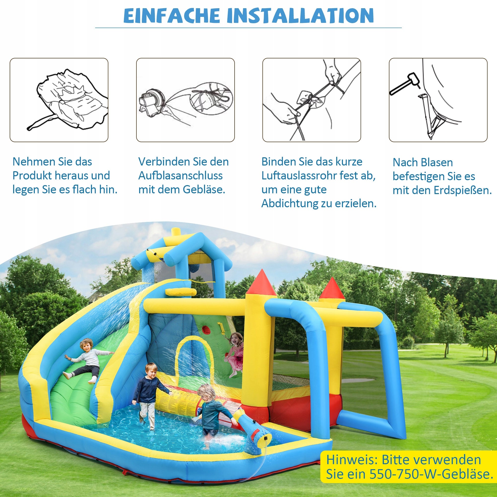 Bouncy castle Kids Water Park Trampoline blower HUGE PLAYGROUND 5-in-1 gift Manufacturer code 4071399774236