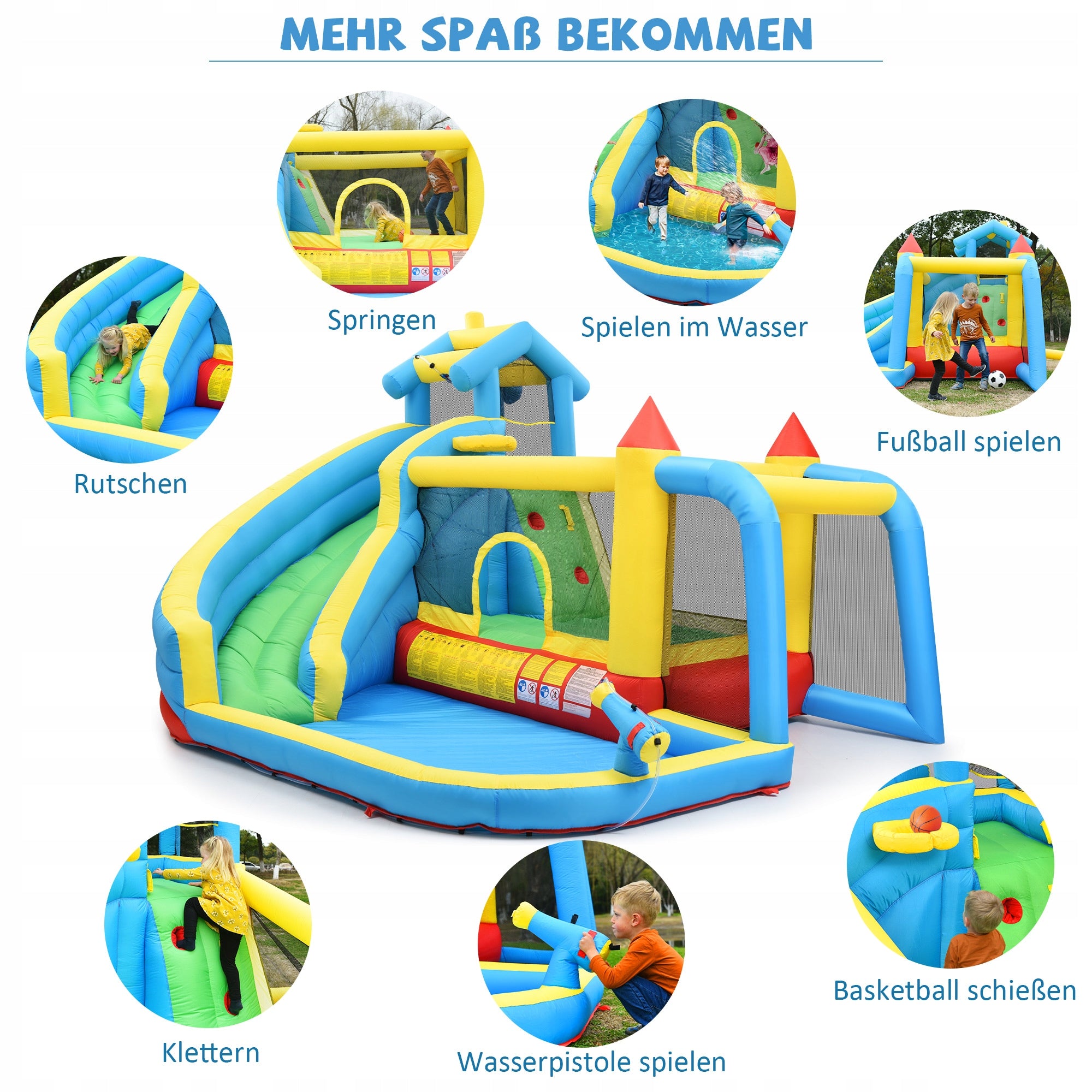 Bouncy castle Kids Water Park Trampoline blower HUGE PLAYGROUND 5-in-1 gift Packaging status original