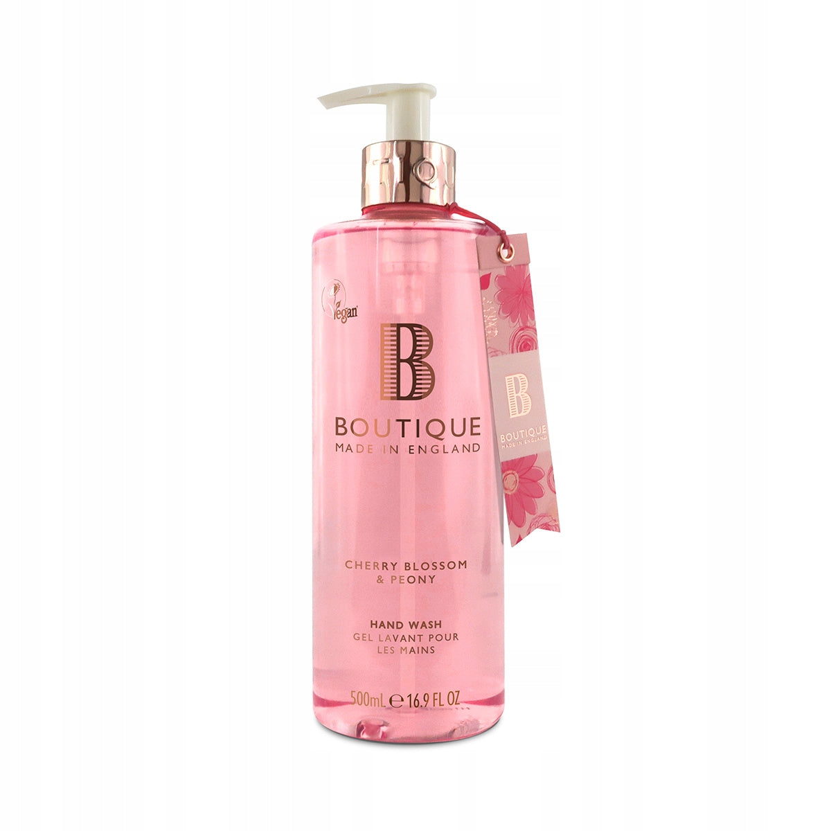 Flüssige Handseife mit Kirschblüten- und Pfingstrosenduft Boutique Vegan, 500 ml