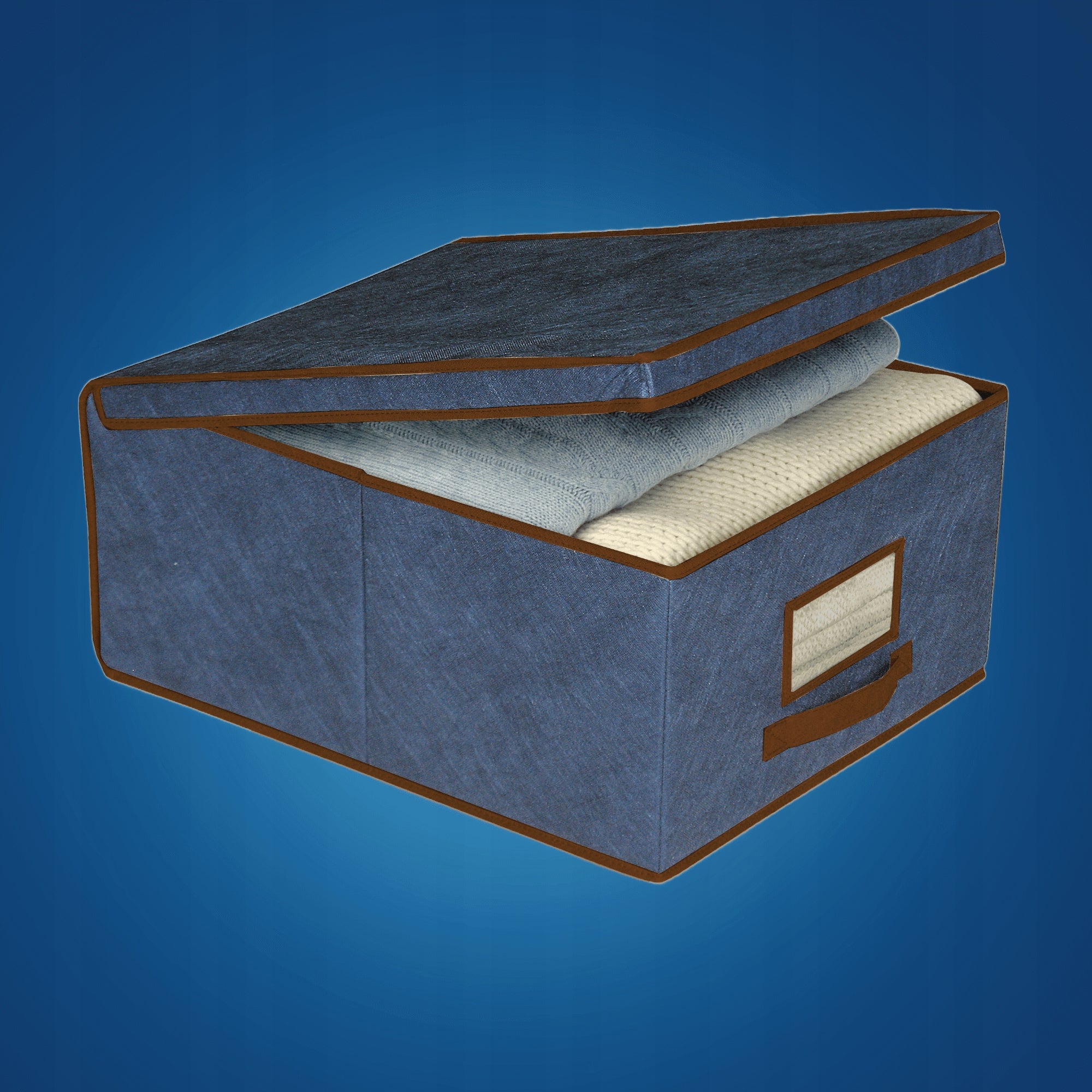 Box with lid blue 48x36x19cm, large up to 32L, lockable, with window EAN (GTIN) 8004226340010