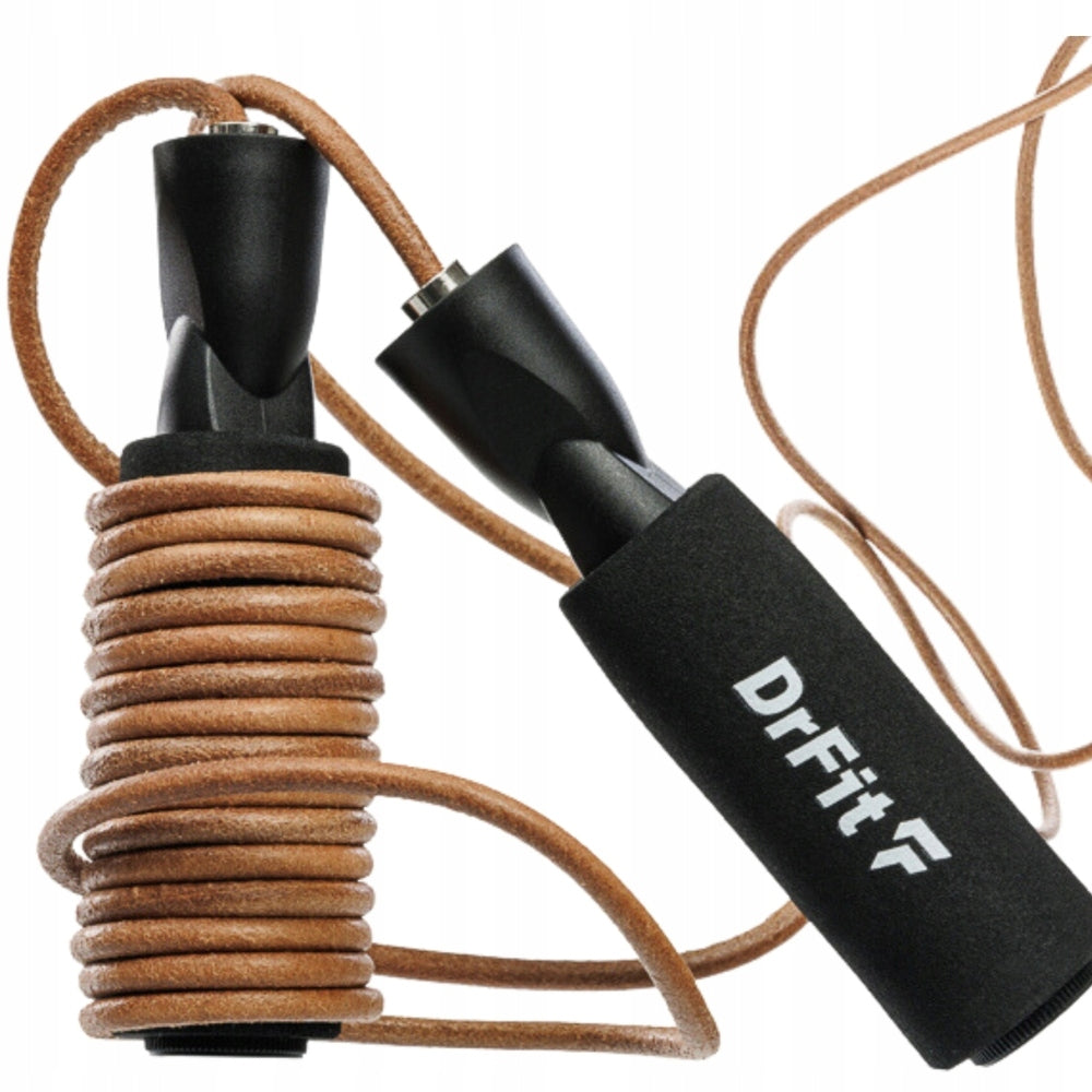 Boxing Leather Jump Rope Durable for Athletes Adjustable DrFit Brand DrFit