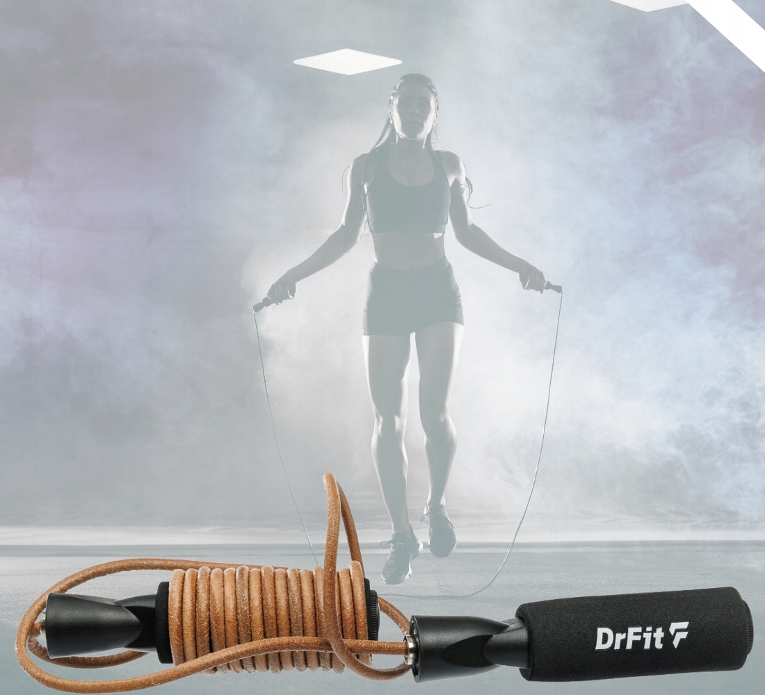 Boxing Leather Jump Rope Durable for Athletes Adjustable DrFit Model H-3