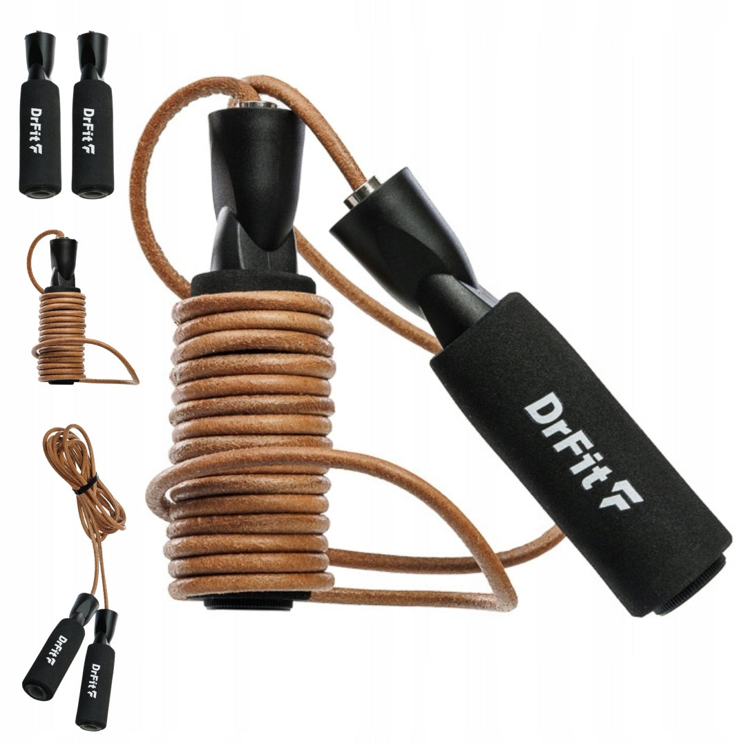 Boxing Leather Jump Rope Durable for Athletes Adjustable DrFit