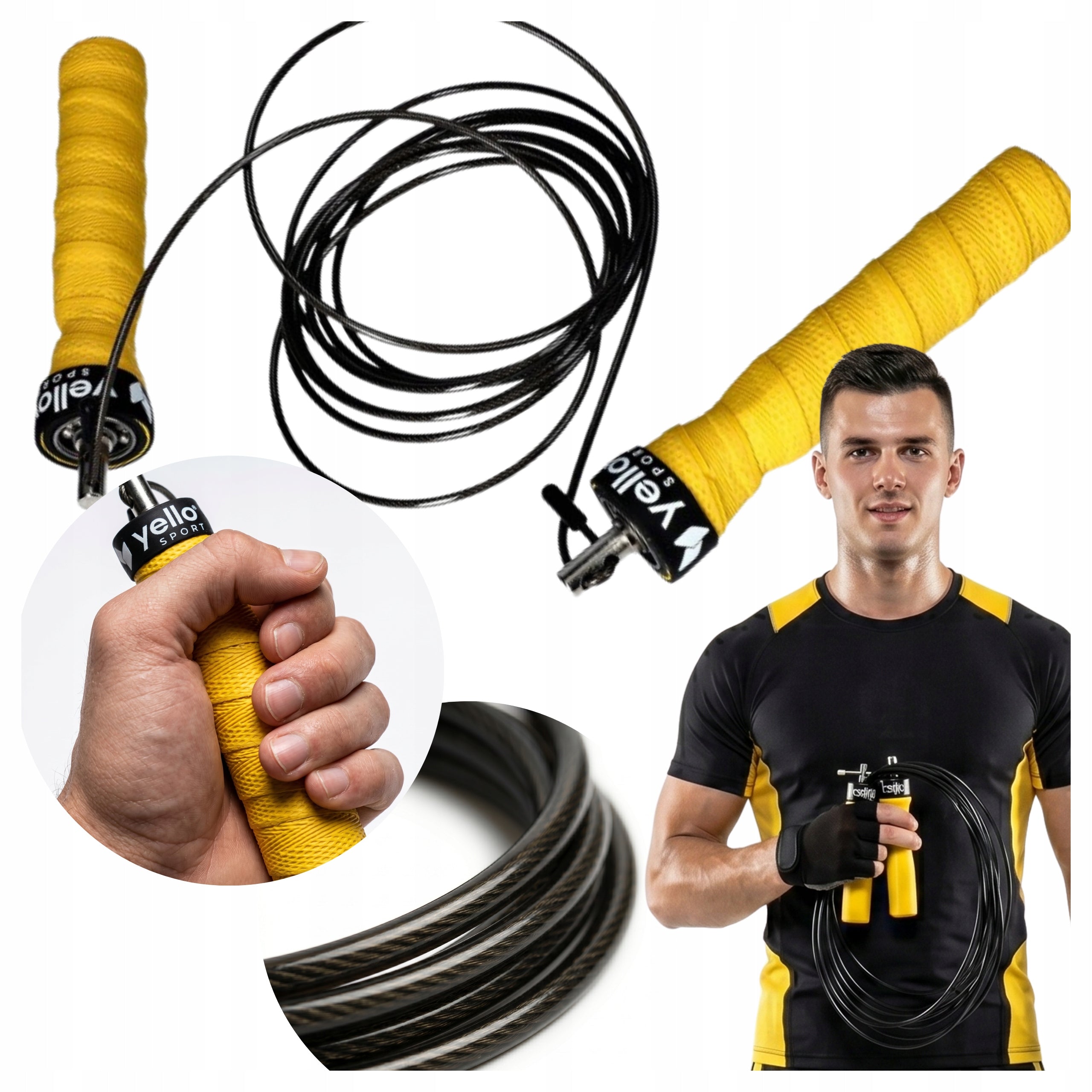 Boxing Sports Jump Rope Adjustable with Non-Slip Crossfit Bearings