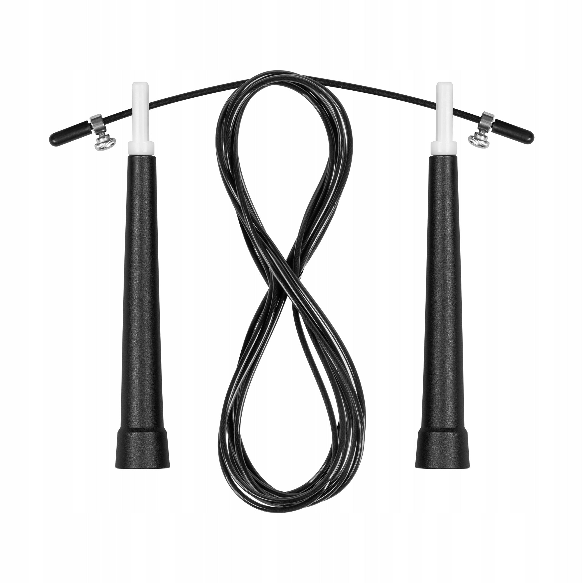 Boxing jump rope plastic with plastic bearing 3m adjustable Rebel Color black