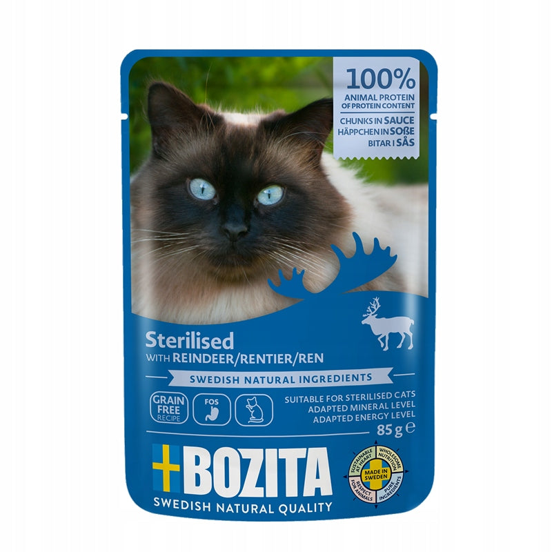 Bozita Indoor Sterilised Reindeer Sauce 85g for Sterilized Cats