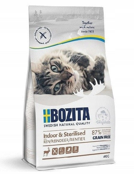 Bozita Sterilised Reindeer 400g Natural Grain Free Dry Cat Food