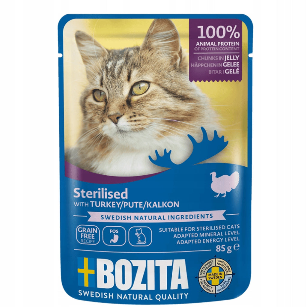 Bozita wet cat food Pouch Indoor&sterilised Turkey in jelly 85g