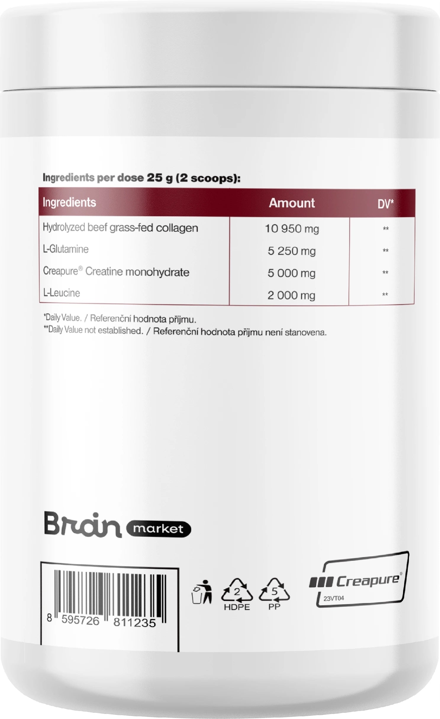 BrainMax Daily Support, raspberry, 500 g Expiration date not specified