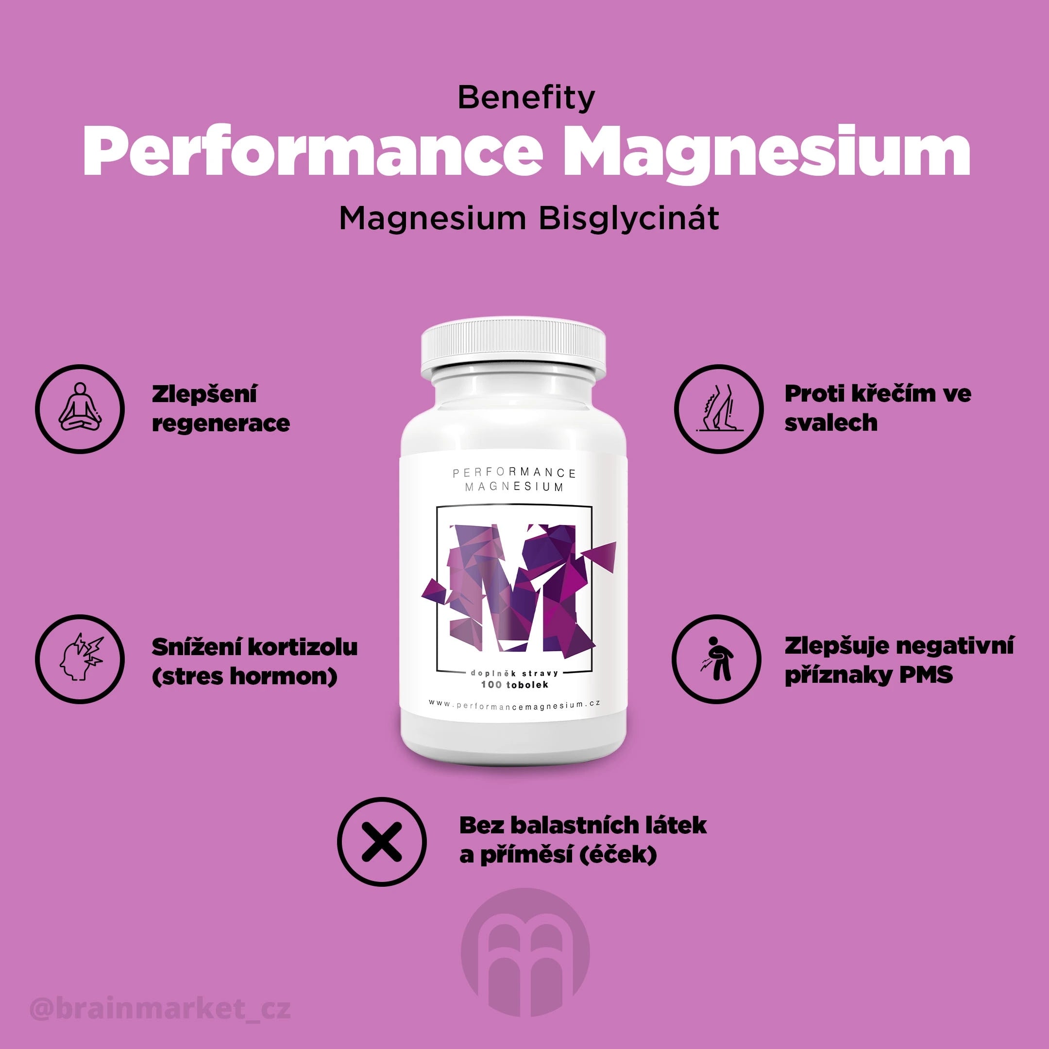 BrainMax Performance Magnesium, 1000 mg, Magnesium 200 mg + Vitamin B6 P5P, 1 Brand no brand