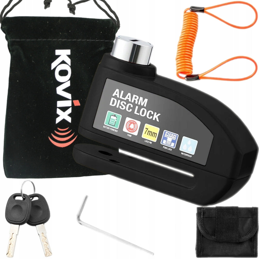 Brake Disc Lock with Disc Lock Alarm Loud Strong Bike Black