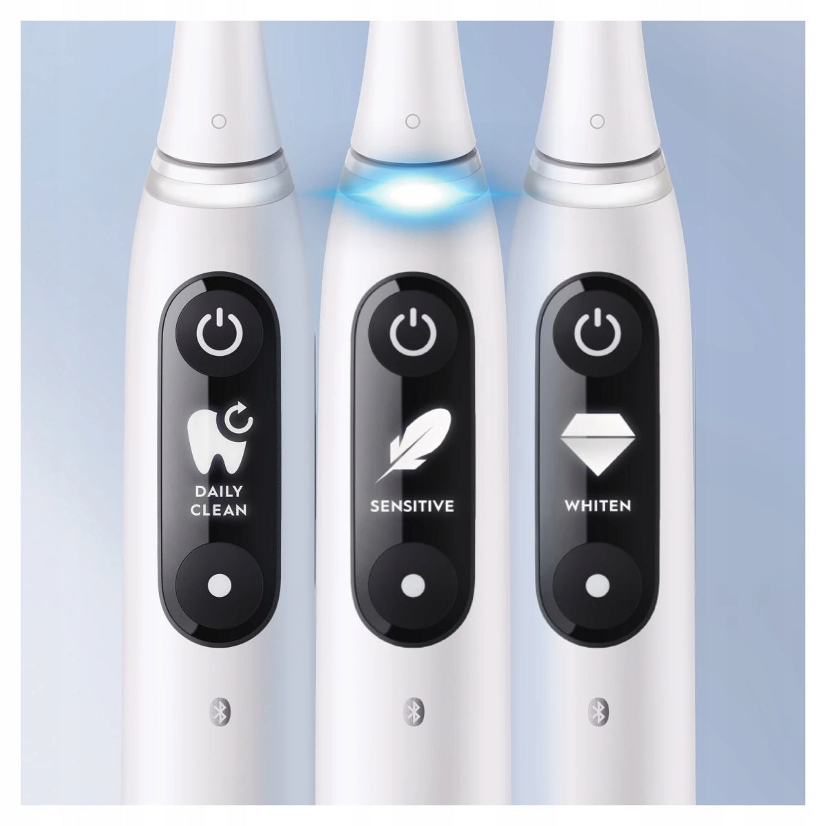 Braun Oral-B iO 7 Duo White Magnetic Toothbrush Set - Two Pack Functions bluetooth pressure sensor timer toothbrush position detector