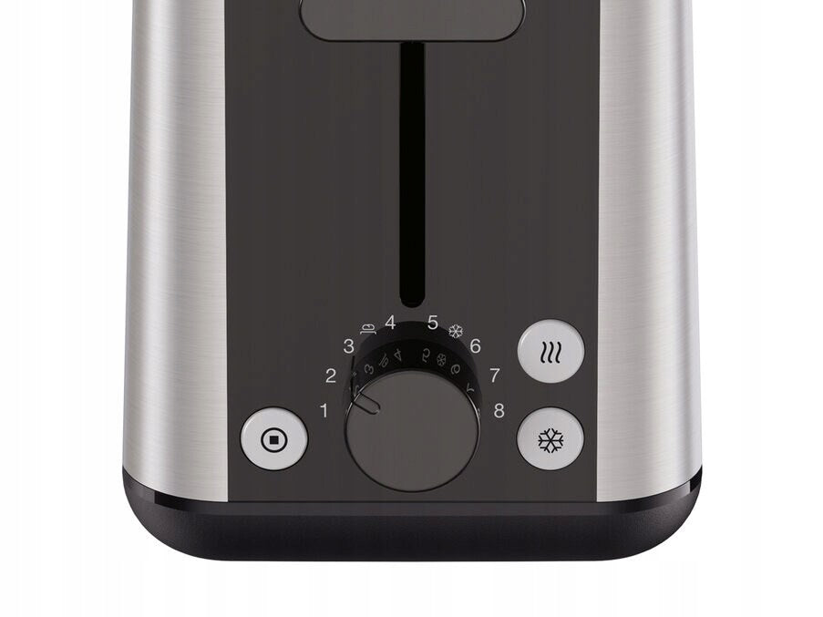 Braun PurShine long toaster 25 cm, 8 levels, steel/black, defrosting Dominant color black