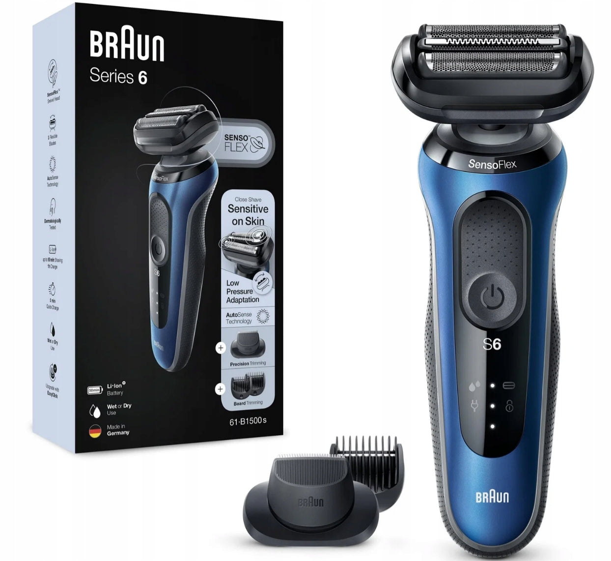 Braun Series 6 61-B1500s Shaver with foil and trimmer