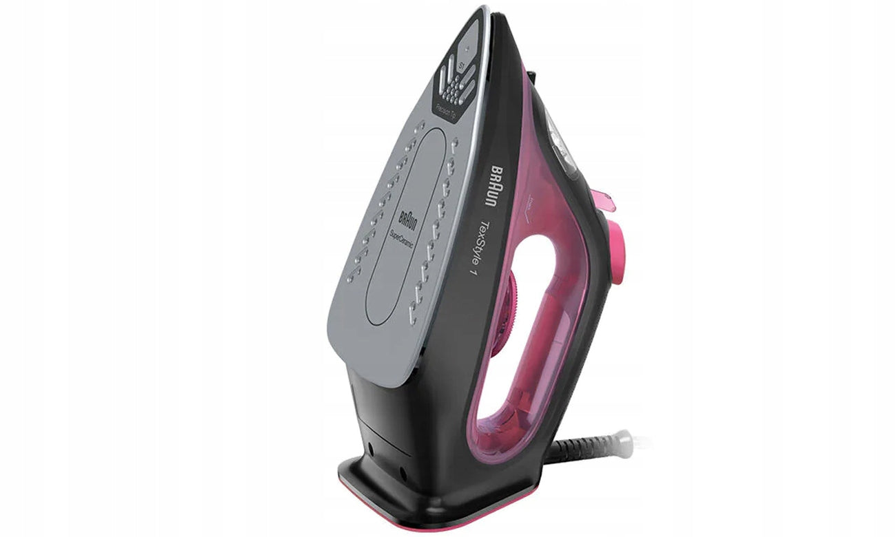 Braun TexStyle 1 Dry and Steam Iron Ceramic Plate 2000 W Black, Purple Brand Braun