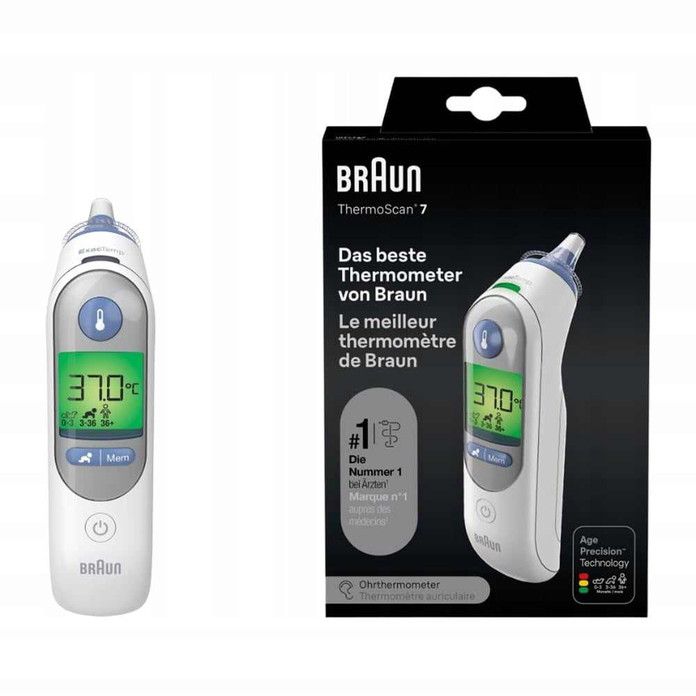 Braun ThermoScan 7 IRT6520WE Age Precision In-Ear Thermometer + 16 Caps