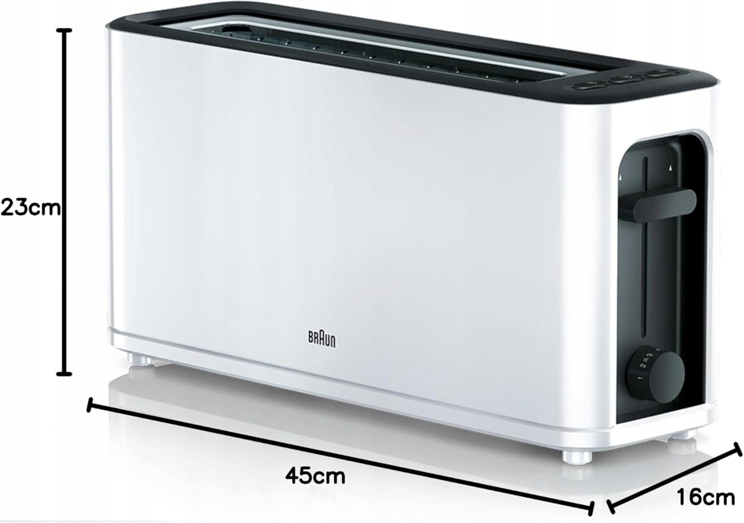 Braun Toaster 1000W 2 sockets cancellation stainless steel white HT3100WH Brand Braun