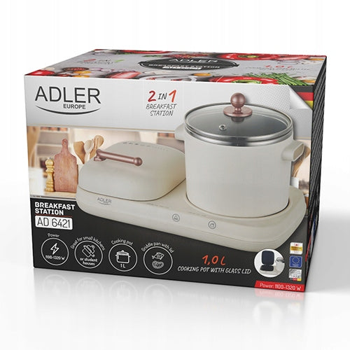 Breakfast Station 2in1 Grill and Cooking Pot Retro Multicooker AD6421 Grill type contact