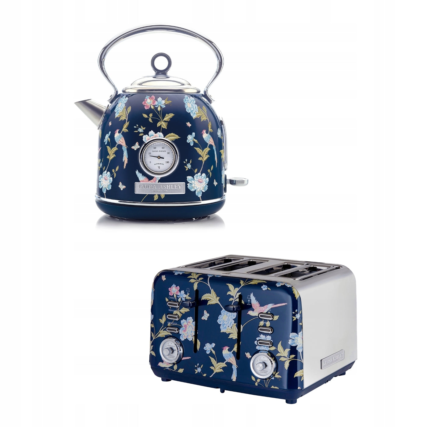 Breakfast set Laura Ashley – dome kettle 1,7 l and toaster for 4 steps