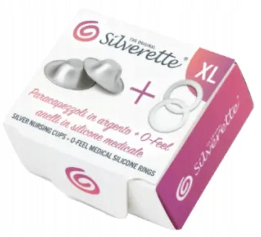Breast Cover Silverette M + rings, silver overlays 925