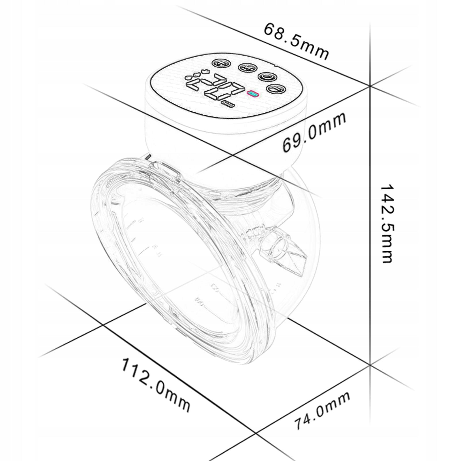 Breast Pump Wearable 3 Modes 9 Levels Anti Backflow Design Smart White 2pcs Medical device no