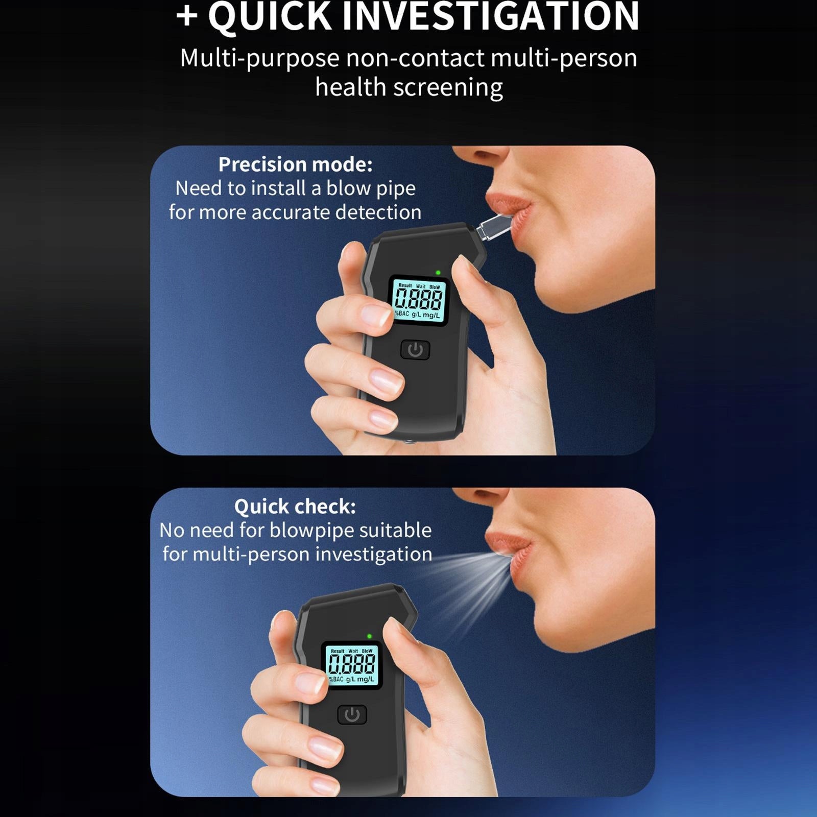 Breathalyzer Accuracy Professional Grade with LCD Digital Display Alcohol Medical device no