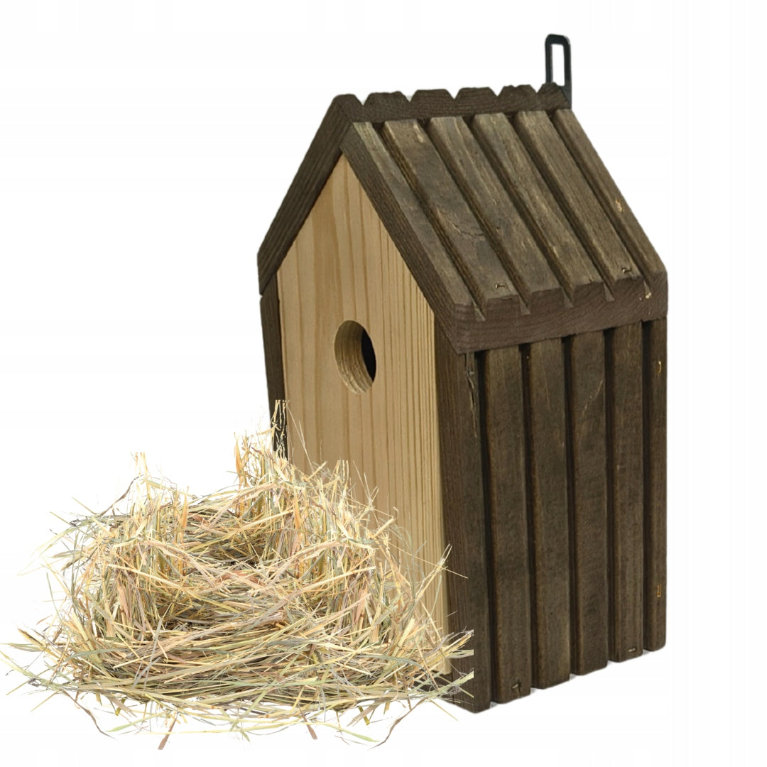 Breeding box for birds tits scythe WLOT A 2,8 cm READY hay IMPREGNAT Packaging status original