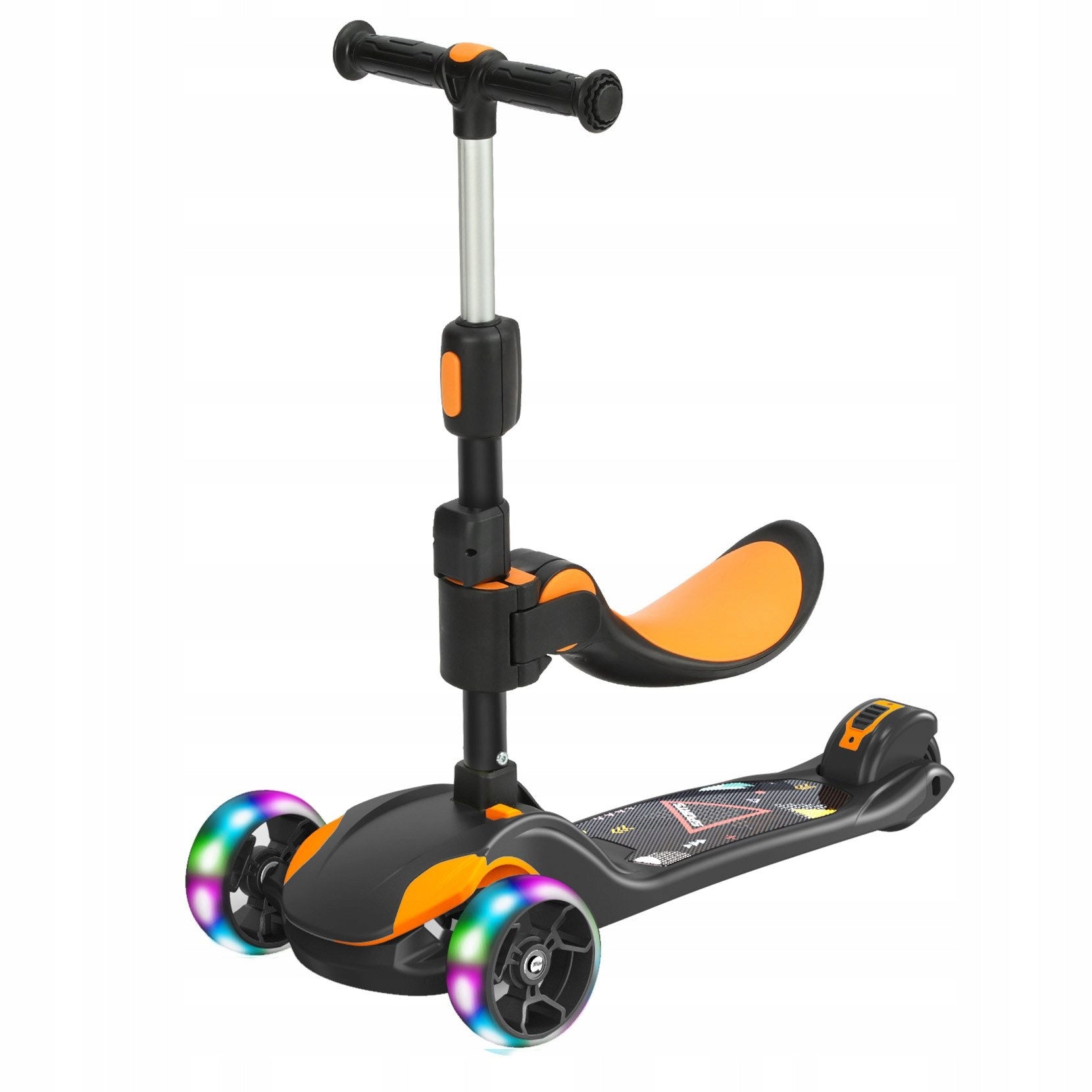 BremToy Foldable Children's Scooter with Seat for 2+ Years, yellow