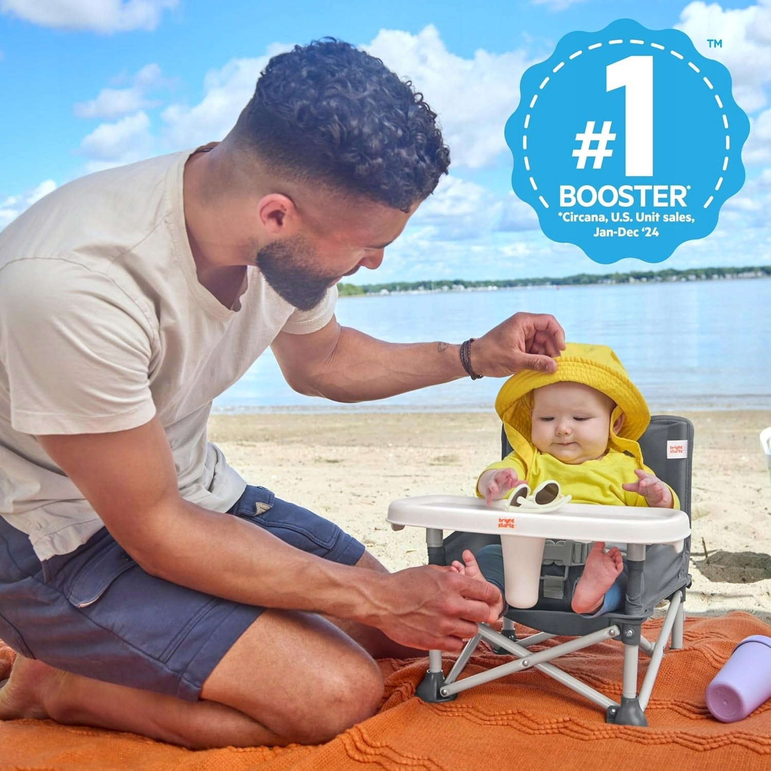 Bright Starts Pop 'N Sit Grey Portable and Comfortable Brand Bright Starts