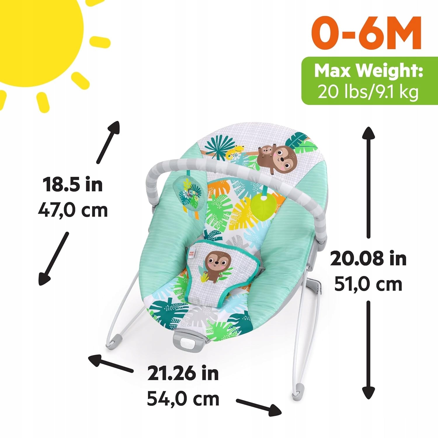 Bright Starts Wild Wonders Baby Lounger 0-6 m Manufacturer code 54447444