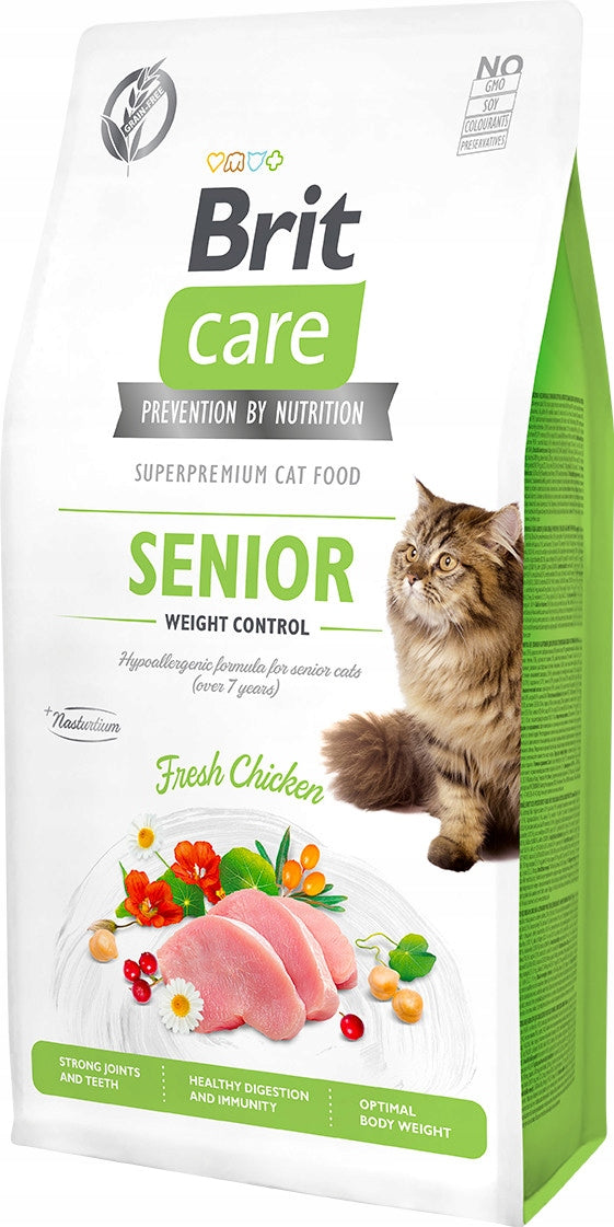 Brit Care Cat Grain-Free Senior Weight Control Dry Cat Food 7 kg Packaging status original