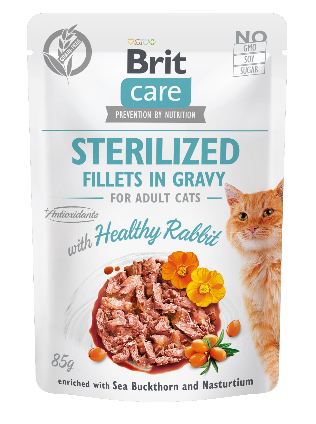 Brit Care Wet Cat Food After Sterilization Rabbit Fillets in Sauce 85g Manufacturer code 8595602565405