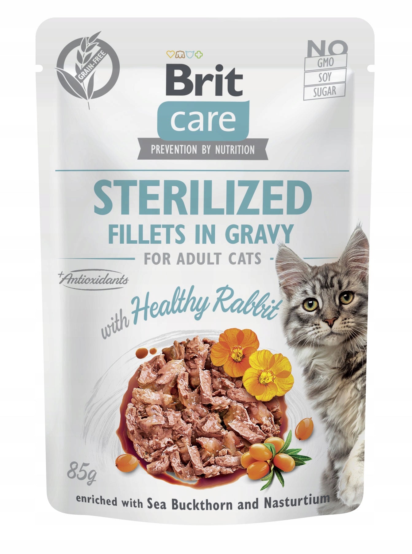 Brit Care Wet Cat Food After Sterilization Rabbit Fillets in Sauce 85g