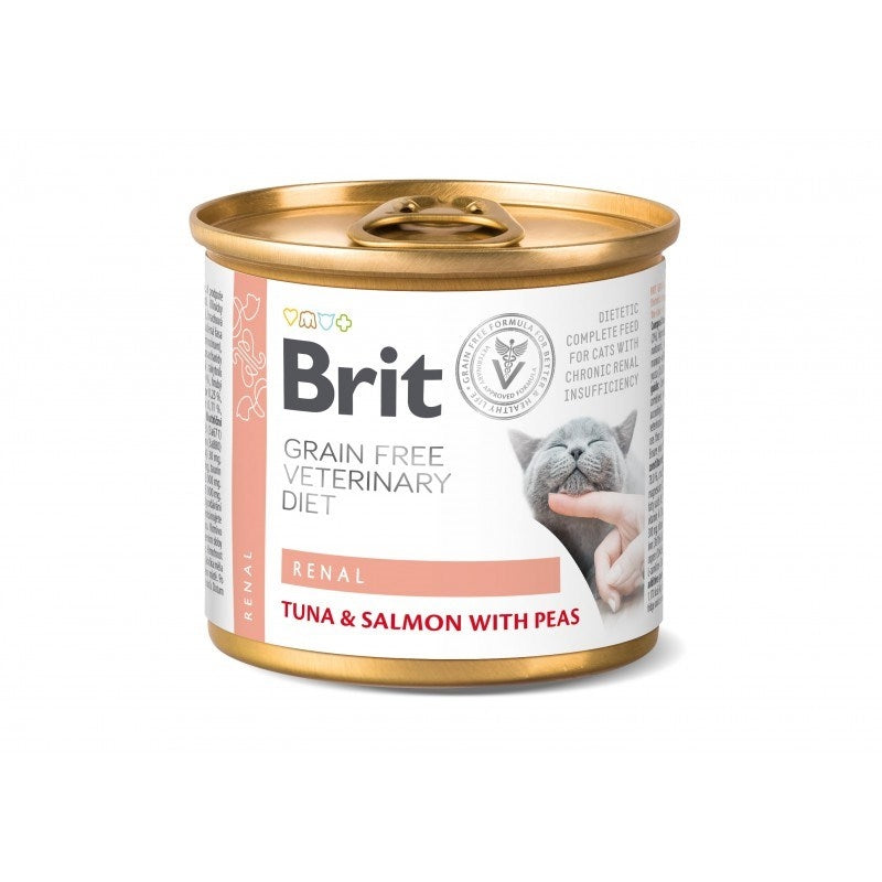 Brit Grain Free Veterinary Diet Cat Renal Tuna, Salmon & Peas 200g