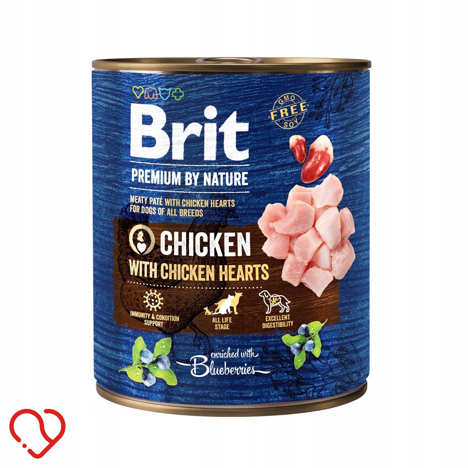 Brit Premium by Nature Chicken & Chicken Hearts Chicken Food 800g