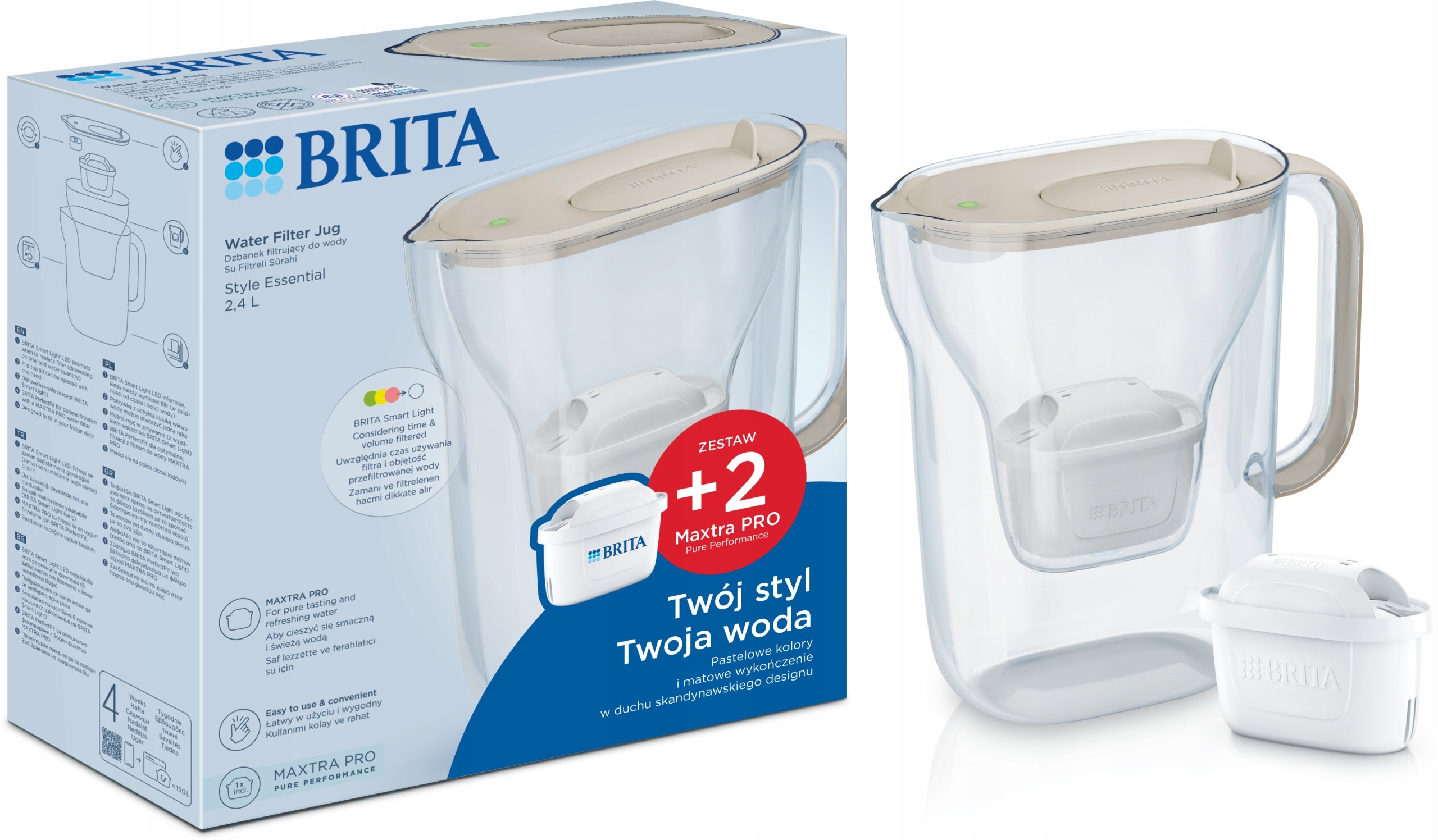 Brita Style Essential 2,4l sand jug + 2 refills
